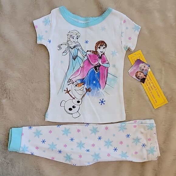DISNEY FROZEN 2-PIECE ELSA ANNA OLAF PAJAMAS, SIZE 12 MONTHS NEW! - Picture 1 of 6